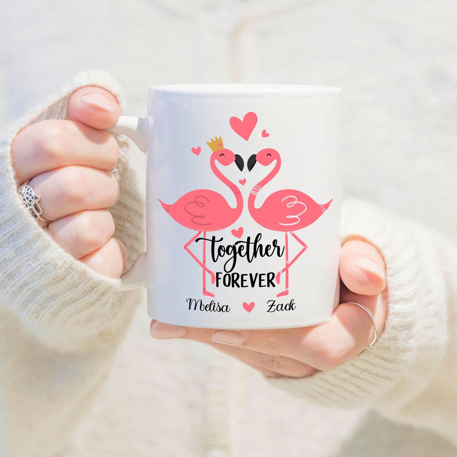 Personalized Together Forever Mug Flamingo Couple Mug Husband Gift Gift For