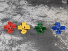 Munchkin Quest 4 Movers Minis 12 Bases Replacement Parts Red Yellow Blue Green