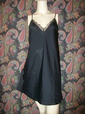 Victoria's Secret Black Lacy Polyester Babydoll Nighty L