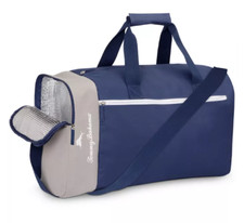 NEW TOMMY BAHAMA DUFFLE BAG Dark Blue w/ Grey Trim & White Marlin Icon Day Pack