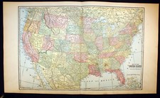1915 Map of The United States Color 17" x 28"
