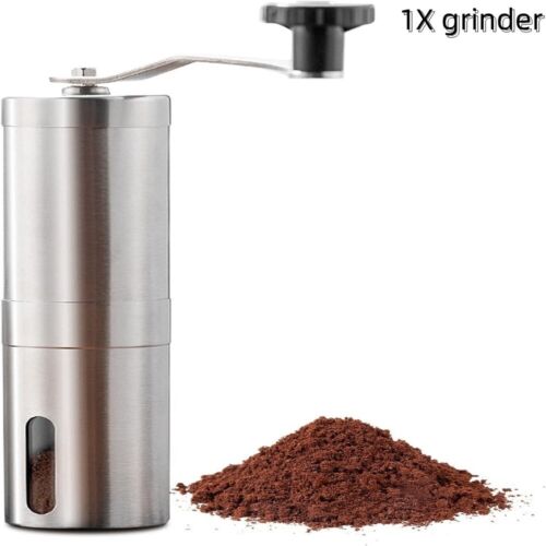 New Stainless Steel Manual Coffee Grinder with Adjustable Settings 4.8cm*18.5cm - Foto 1 di 7