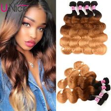 Malaysian Ombre Body Wave Human Hair Extensions 1/4 Bundles Virgin Hair Wefts US