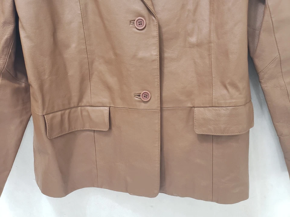 Chaqueta Blazer Chadwick’s Cuero Marrón - Mujer de Negocios Grande a XL - LEER Foto 3 de 4