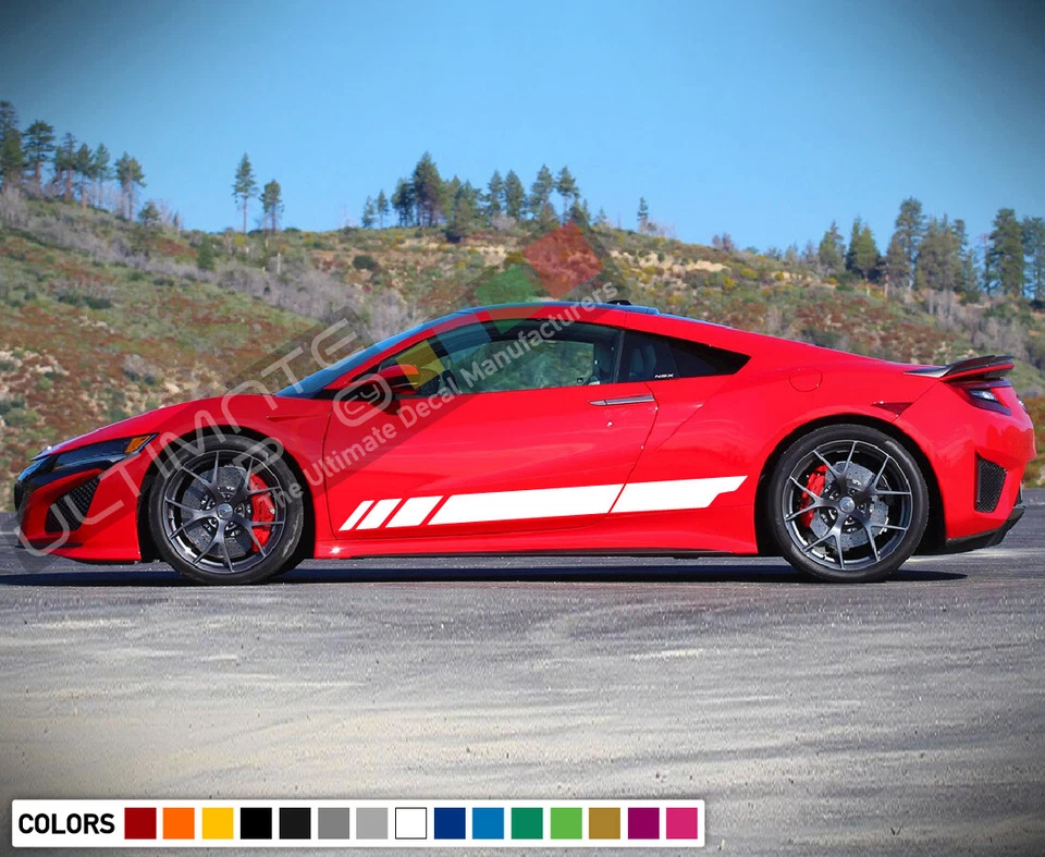 Juego de calcomanías adhesivas rayas para piezas de panel de carrocería Acura NSX carrera de resistencia 2018 2019 Foto 3 de 4