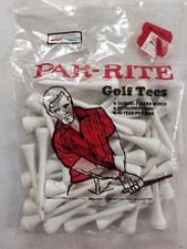 Vintage Sealed Bag Of Par-Rite Wooden Golf Tees K-Mart Brand 40 White Golf Tees