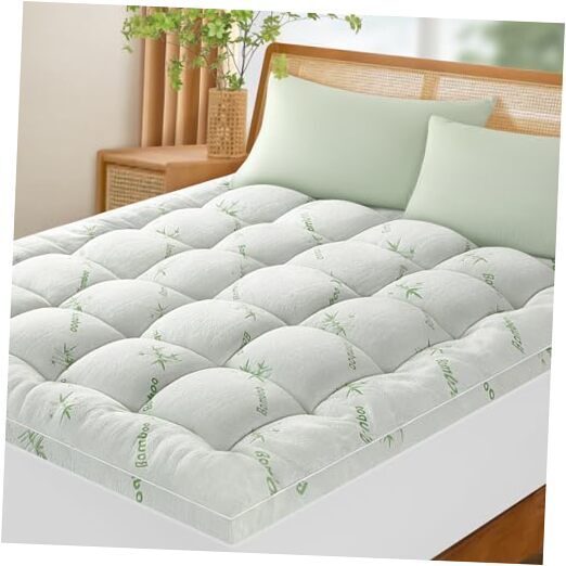 Bambu_Viscose Mattress Topper Size,1200 GSM Cooling Mattress Queen Green