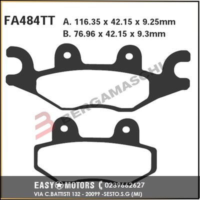 R1648400 EBC PASTIGLIE SFA TGB X-MOTION 125/250 08-