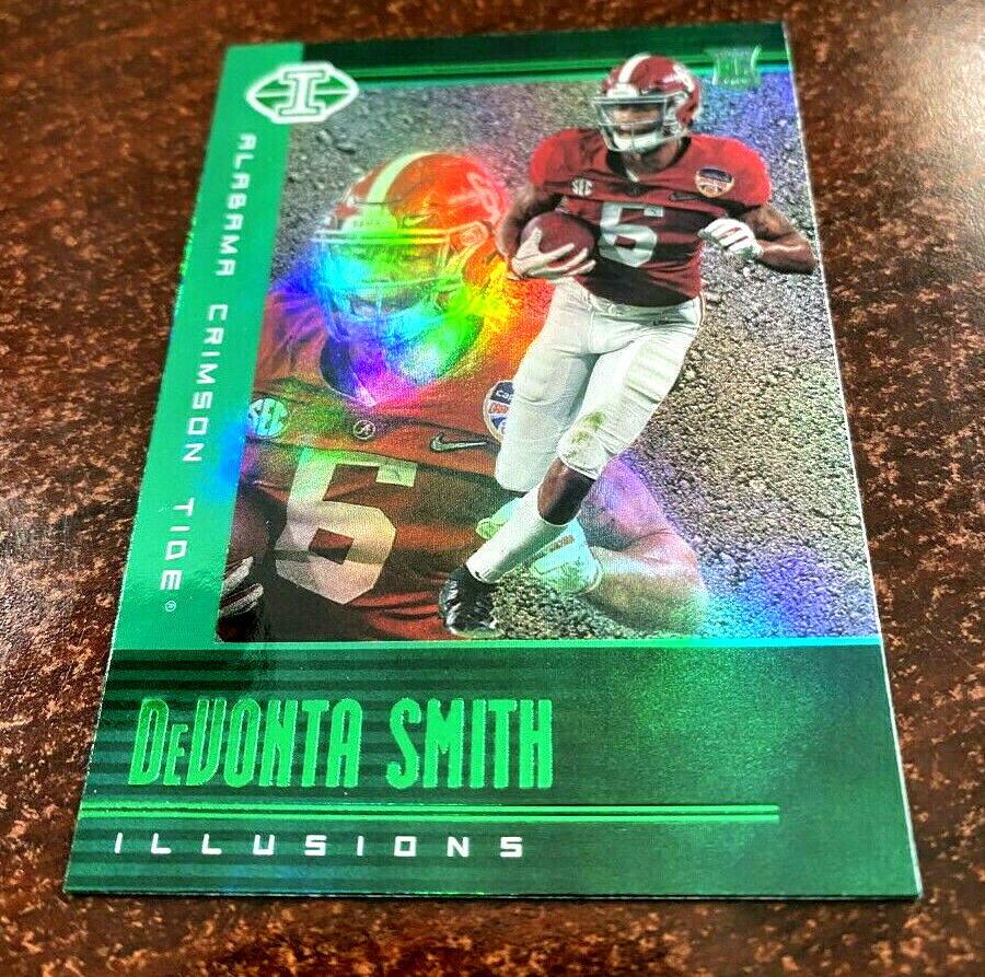 DeVonta Smith 2021 Panini Illusions "GREEN PARALLEL" #106 RC Philadelphia Eagles