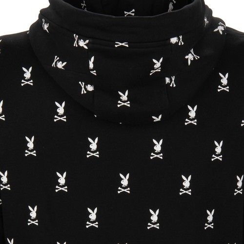 PHILIPP PLEIN x PLAYBOY Crystals Logo Bunny Hoodie Sweater Black White 08368 - Picture 7 of 9