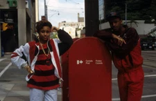 Rapper Michie Mee and DJ L.A. Luv appear in a portrait taken on J - Old Photo 7