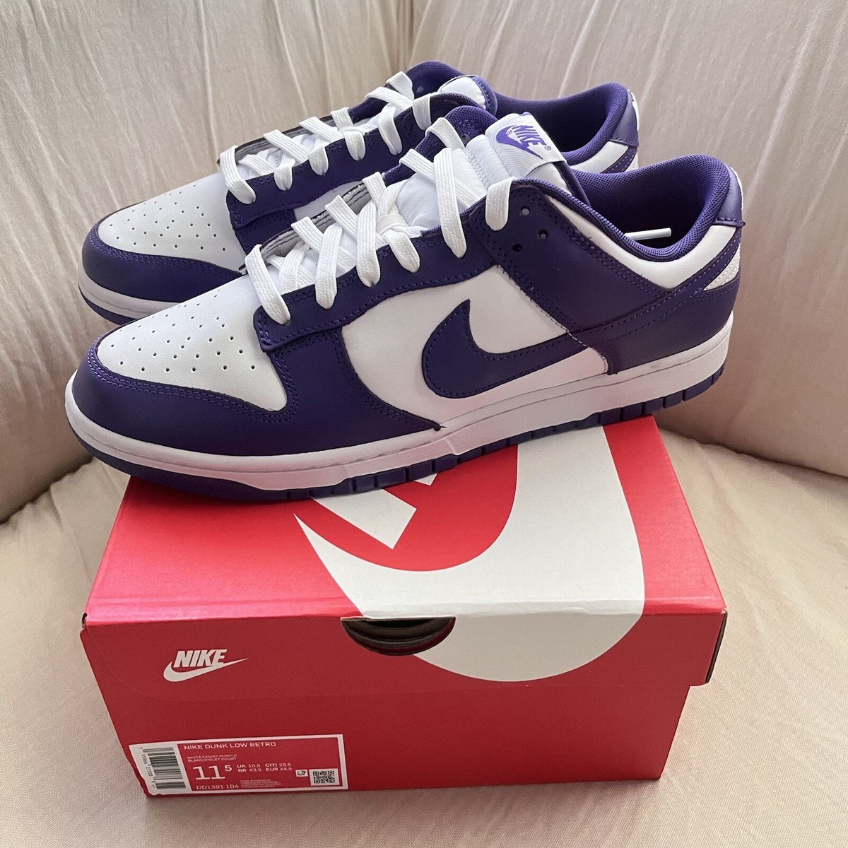 nike dunk low white purple - new size 11.5 ships asap | eBay