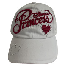 Disney Parks Disney Princess Hat Cap Girls White Red Baseball Rhinestones Bling