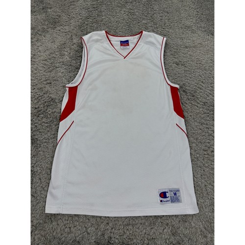 Vtg Champion Basketball Jersey Mens Medium White Sleeveless Practice Y2K 90s