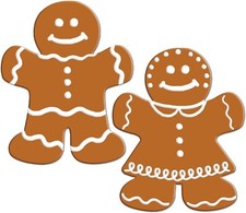 Beistle Company Pre-owned 14" Gingerbread Man/Woman Cutouts For Christmas-Set/2