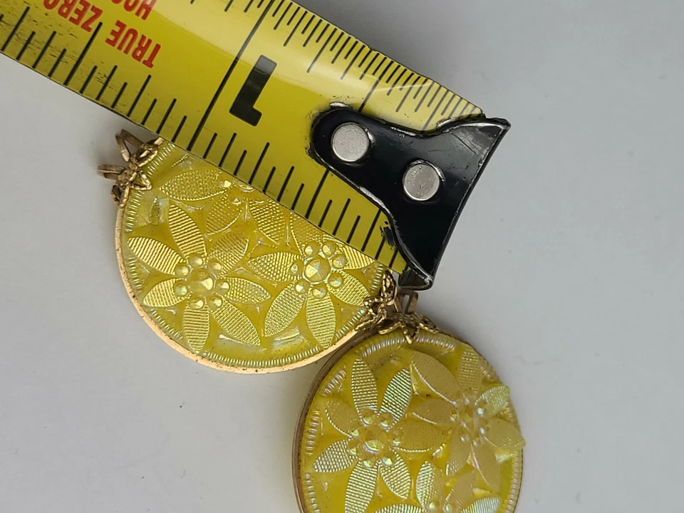 Irridescent黄色模制玻璃发夹女式复古 — 第 4/4 张图片