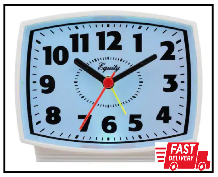 Equity by La Crosse 33100 Electric Silent Analog Alarm Clock with blue light