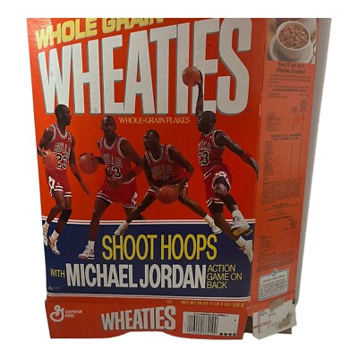Wheaties Michael Jordan with Shoot Hoops Game on Back Empty