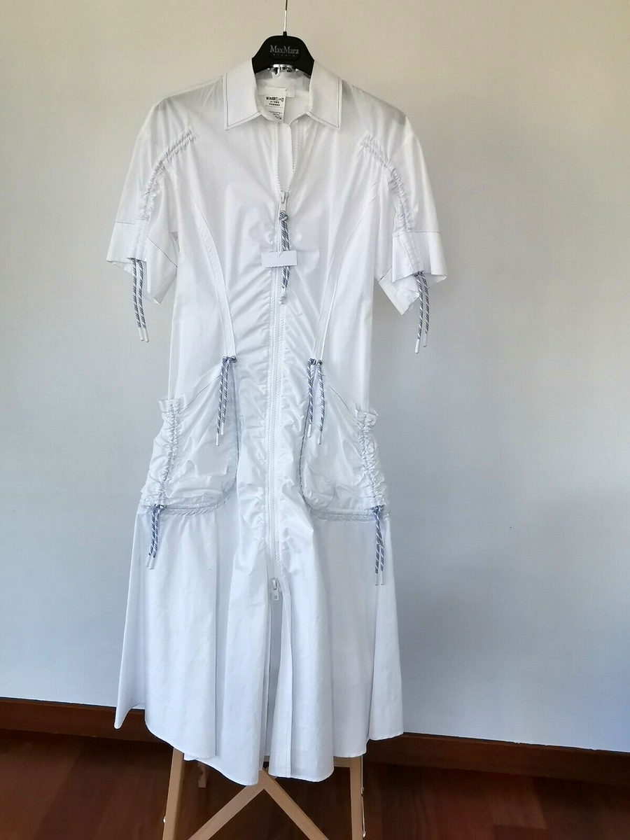 max mara white cotton dress Max Mara | Woman - Long sleeveless pure cotton dress - Optical White