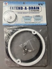 Extend-O-Drain 4-3/8" Shower Drain Height Extension Kit Raises Drain 1/4 to 1/2"