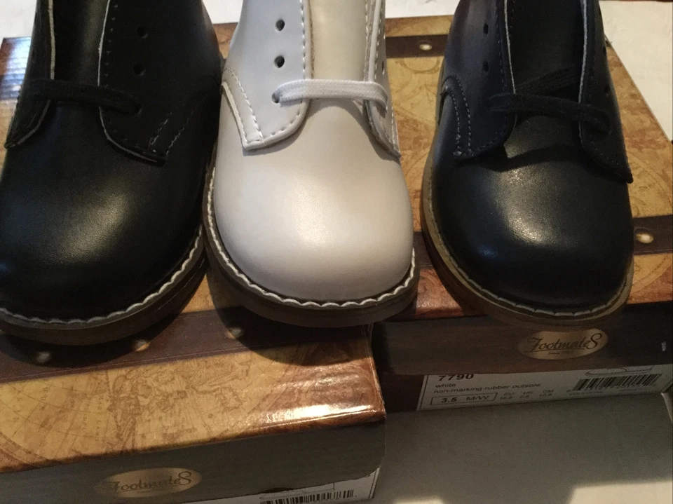 FootMates Niño Niño Niña Fondo Duro Zapato Caminar Negro Blanco Niños Primero Foto 2 de 4