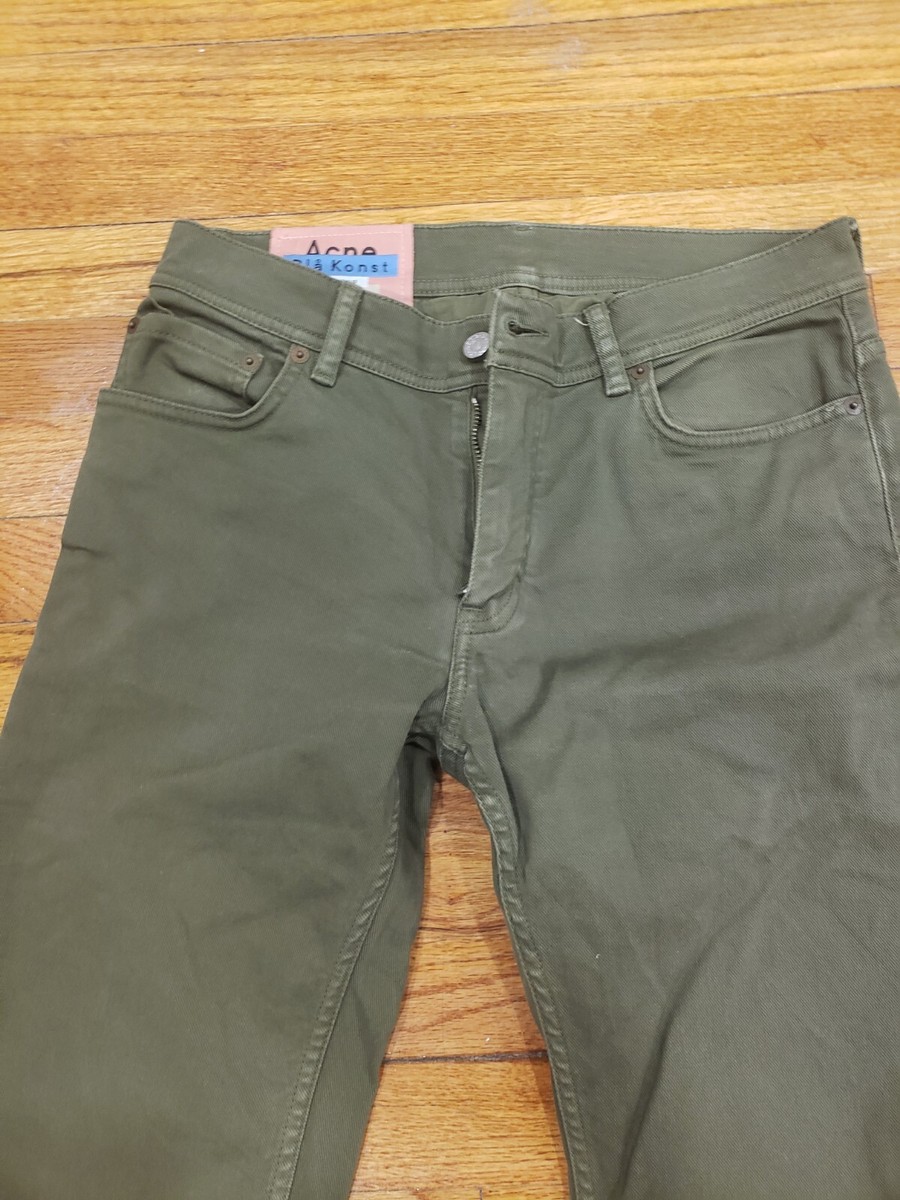 ACNE STUDIOS Bla Konst Men's North Green Denim Jeans Size ACNE STUDIOS Bla Konst Men's North Green Denim Jeans Size
