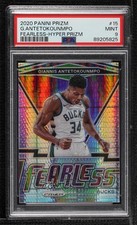 2020-21 Panini Prizm Fearless Hyper Giannis Antetokounmpo #15 PSA 9 MINT 14t3