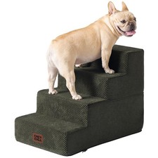 EHEYCIGA Dog Stairs 18" 4-Step Pet Ramp Non-Slip Military Green