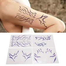 4-4pcs Body Art Stickers Water Proof Body Stickers For Cosplay Prop