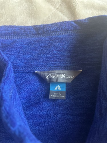 Eddie Bauer First Ascent Blue Fleece Mens Jacket Sweater Full Zip Large - Picture 2 of 4
