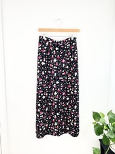 Vtg 90s Sag Harbor Black Pink Geometric Maxi Skirt Women  s Small Y2K Career