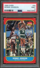 BK - 1986 - FLEER - #50 - DENNIS JOHNSON - PSA 9 (MINT)