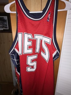 NBA Adidas New Jersey Nets HoF Jason Kidd Jersey 5 Mens XXL Swingman Red