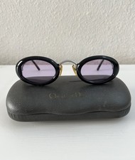 Vintage DIOR Black Oval Sunglasses With CD Logo, 2956, Made In Austria