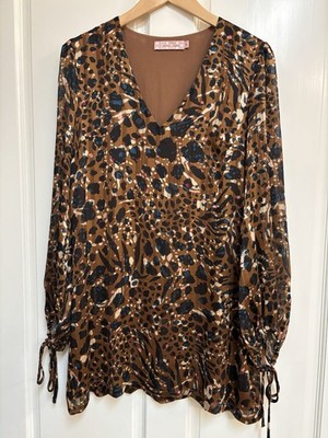 Traffic People Brand V Neck Long sleeve Tunic Top size M