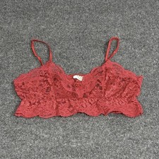 Vintage Victoria's Secret Bralette Womens Small Red Lace Crop Camisole Lingerie