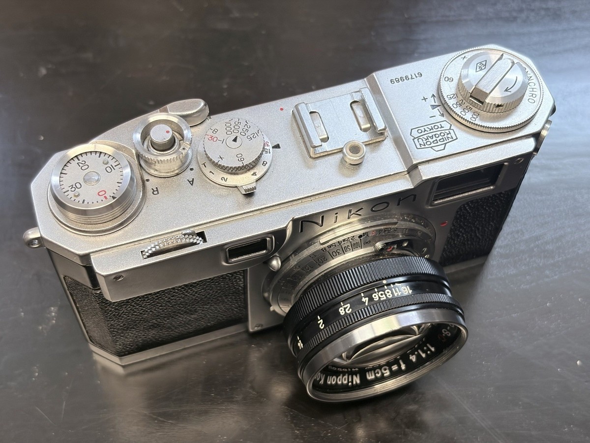 Nikon S2 Rangefinder w/ Nikkor 50mm f/1.4 Lens & Case. Exc