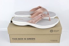 Clarks Women's Breeze Sea Flip Flops Sandals Cloudsteppers Rose Gold