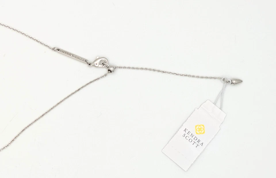 Ajustable enchapado en rodio Kendra Scott Collar colgante estrella Jae en platino Drusy Foto 4 de 4