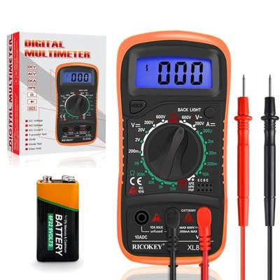 Digital Multimeter voltmeter Strommesser Ohmmeter Transistortester LCD Hinter...