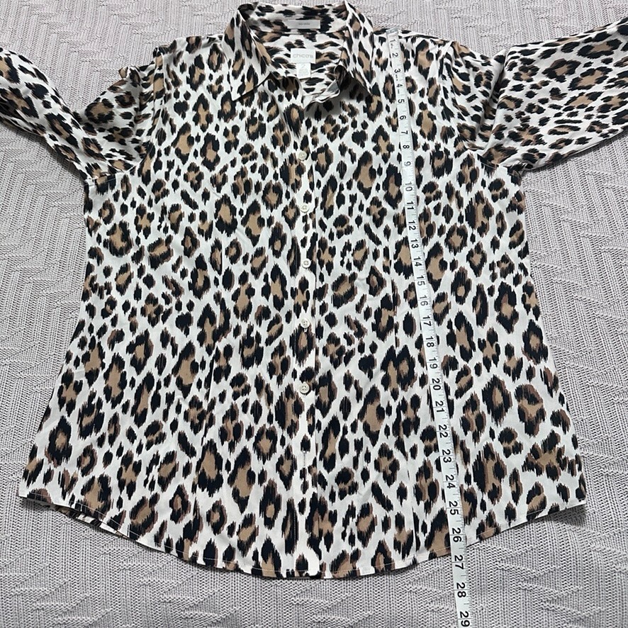 Chico's leopard print button down - image 5