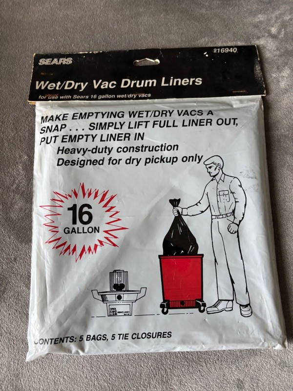 Vintage Sears Wet/Dry Vac Drum Liners 916940