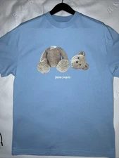 Men’s Palm Angels Light Blue T Shirt Size XL 100% Authentic