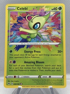 Celebi Amazing Rare Vivid Voltage 009/185 Pokemon Card NM