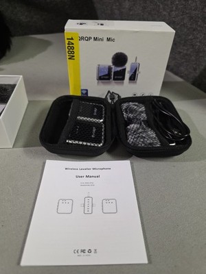 PQRQP 3 in 1 Microphone for iPhone/Android/Camera, Wireless Mini, Black