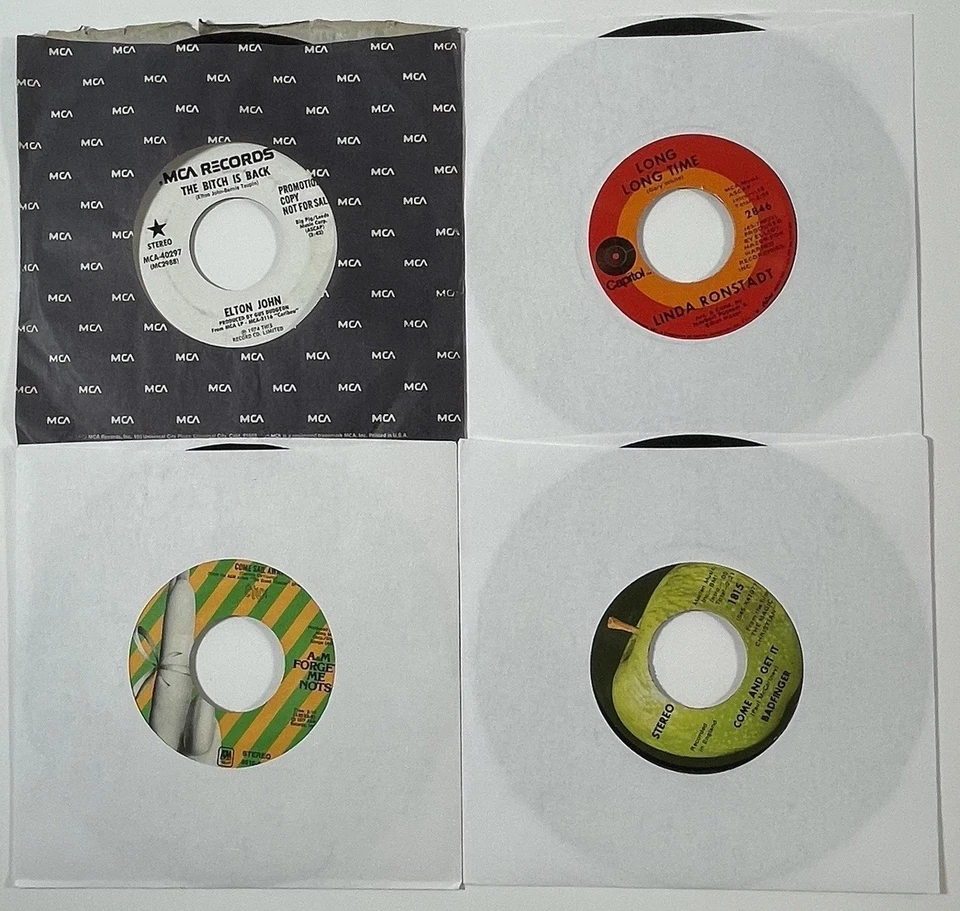 LOT of 25 45s 45 RPM 1970s Yacht Rock Classics Beach Boys Jimmy Buffett Styx ELO Foto 3 de 4