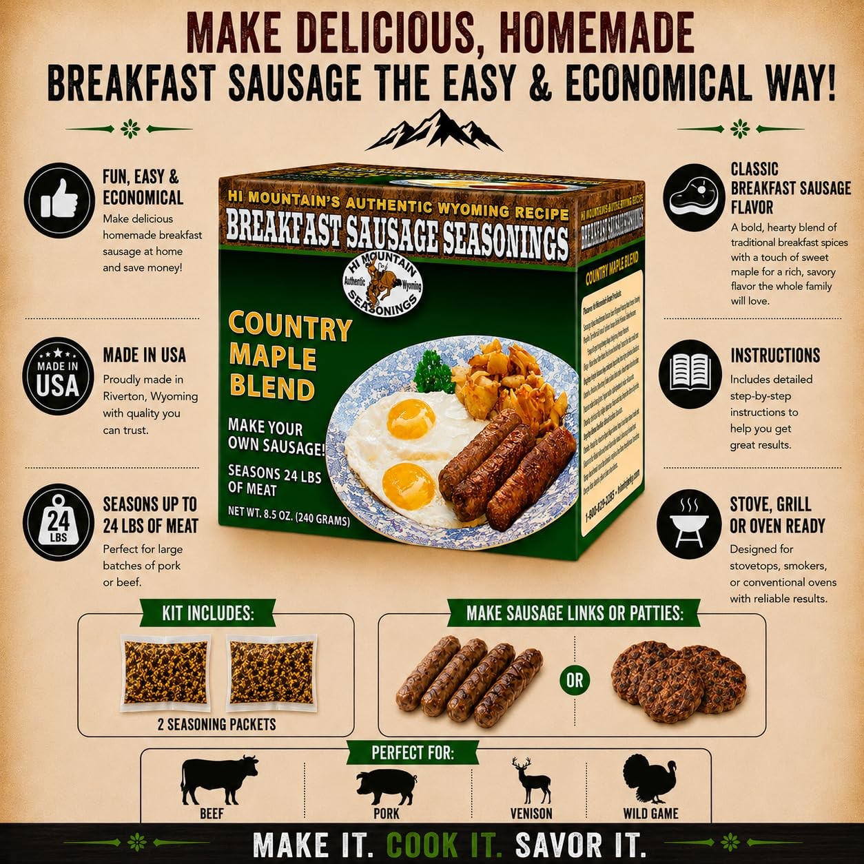 Red Breakfest Sign Hi Mountain Seasonings - Breakfast Sausage Seasoning Mix | Seasons 24 ...