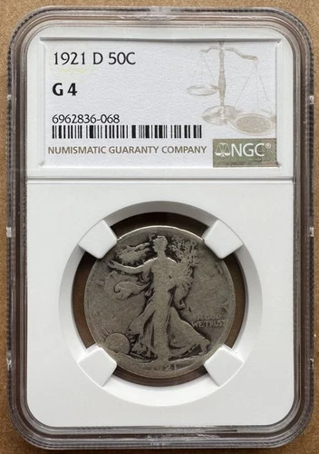 1921 D 50C NGC G 4 1921-D WALKING LIBERTY HALF DOLLAR SILVER 50c