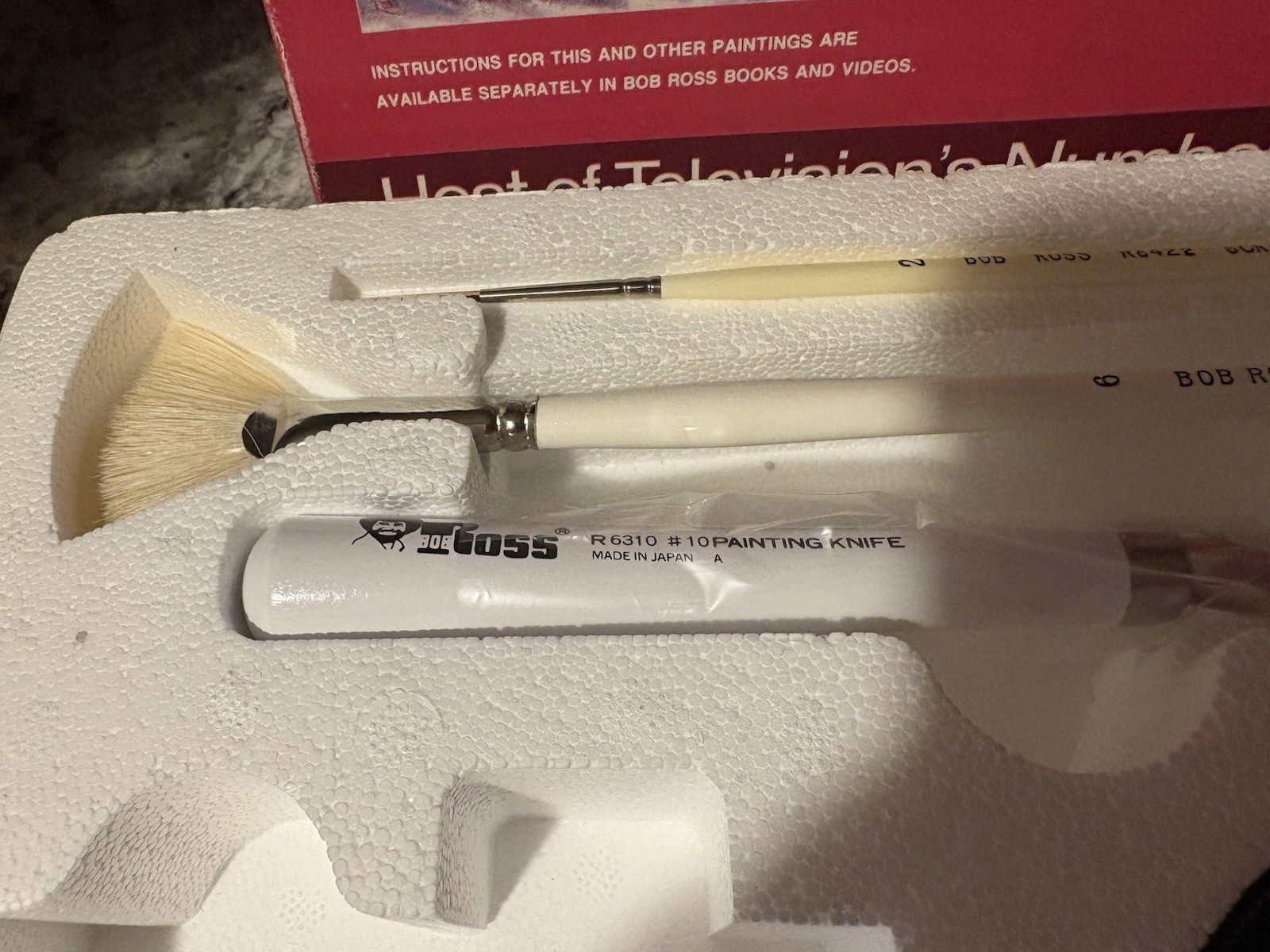 Bob Ross Master Oil Paint Set R6510 Brushes RARE 1990 Oil Colors Landscape Fan