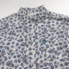 Penguin By Munsingwear Medium Button Short Sleeve Shirt Floral White PLS READ